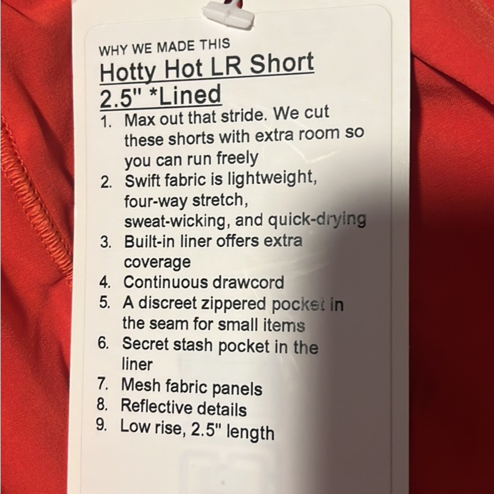 Lululemon new with tags hotty hot lowrise shorts 2.5 inch.